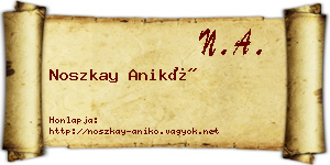 Noszkay Anikó névjegykártya