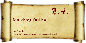 Noszkay Anikó névjegykártya